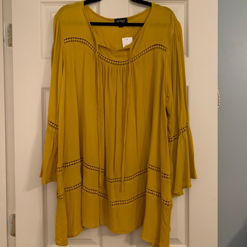 Mustard yellow tunic shirt -XL